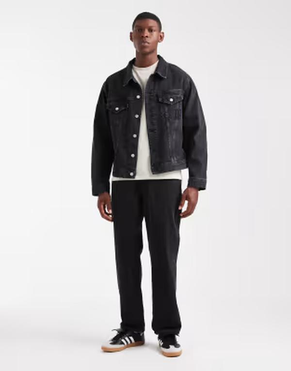 エイソス メンズ ボトムス ジーンズズボン下 デニム ASOS DESIGN straight jeans - part of a set Black 黒いこと