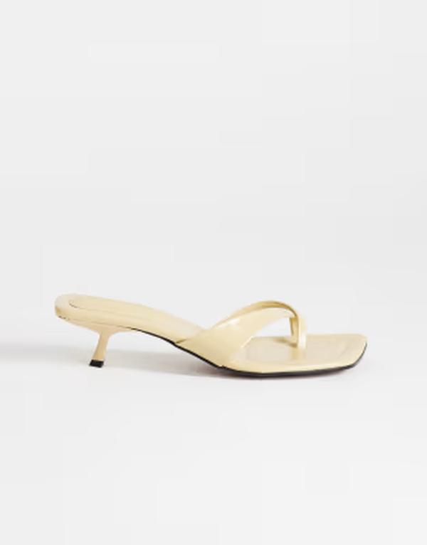 いの一番販売店 レディース シューズ サンダル 踵 Topshop Solo strappy mule mid heel sandals インチ buttermilk