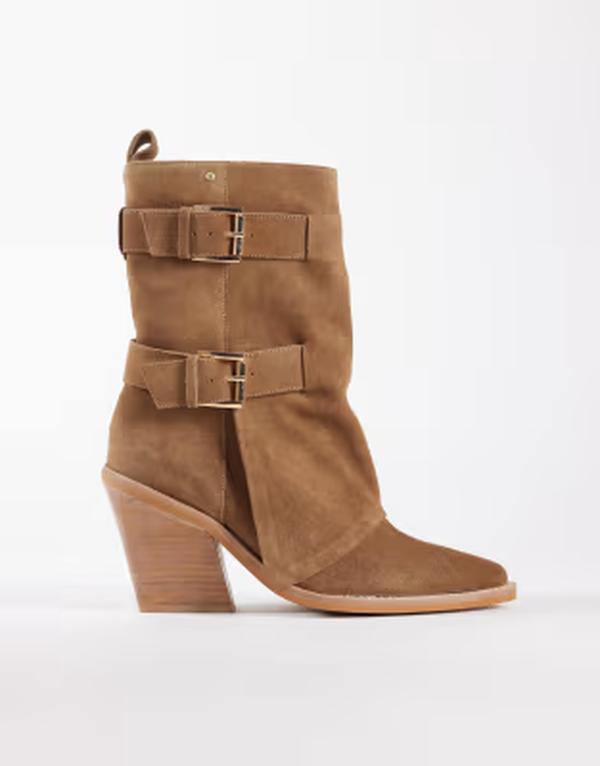 ブロンクス レディース シューズ ブーツ・レインブーツ スエードクロス アンクル Bronx New-kole western ankle boots with buckles inatural suede natural