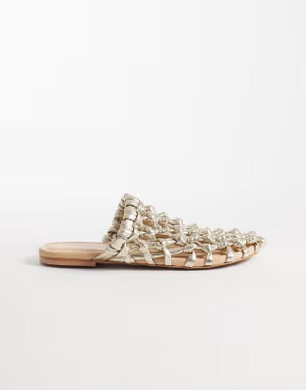 ブロンクス レディース シューズ サンダル Bronx Ann-aya woven flat mules インチ rose gold ゴールド