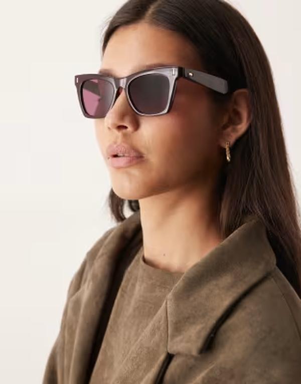エイソス レディース 付属物 サングラス・アイウェア ASOS DESIGN cat eye sunglasses Burgundy バーガンディ