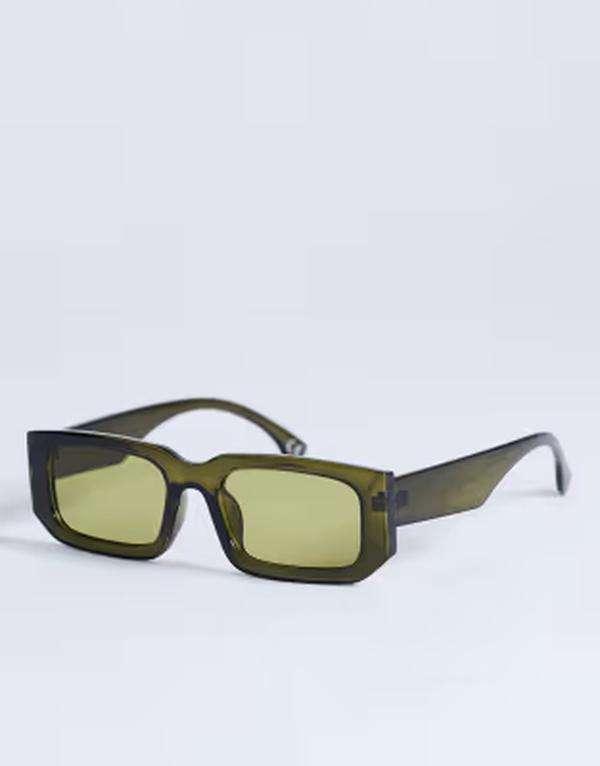 いの一番販売店 レディース 添え物 サングラス・アイウェア Topshop Milan rectangle sunglasses インチ olive GREEN 緑であること