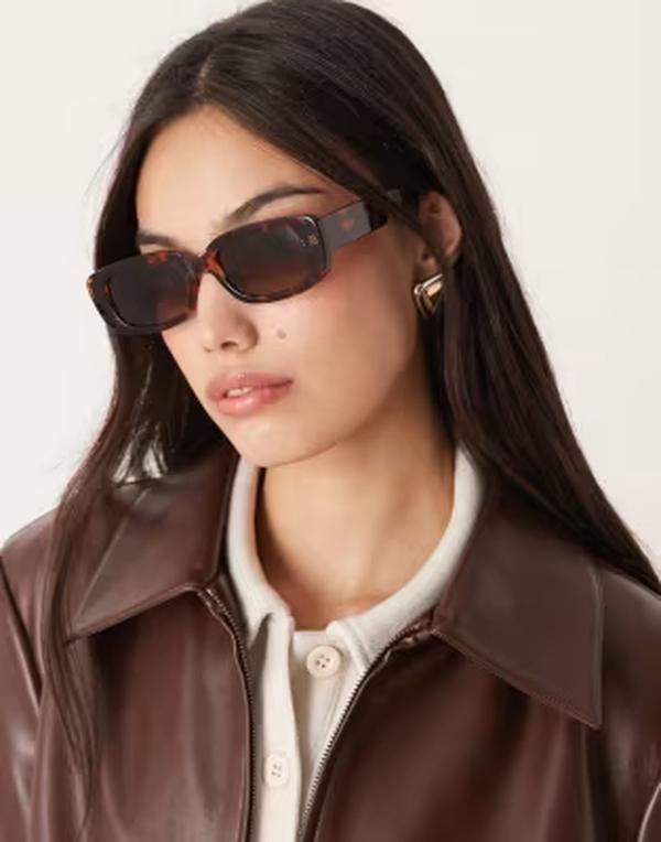 エイソス レディース 佩び物 サングラス・アイウェア ASOS DESIGN mid square sunglasses インチ tort BROWN 赤銅色