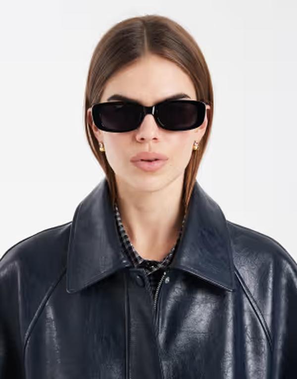 エイソス レディース 佩び物 サングラス・アイウェア ASOS DESIGN ASOS DEISGN mid square sunglasses Black 黒いこと