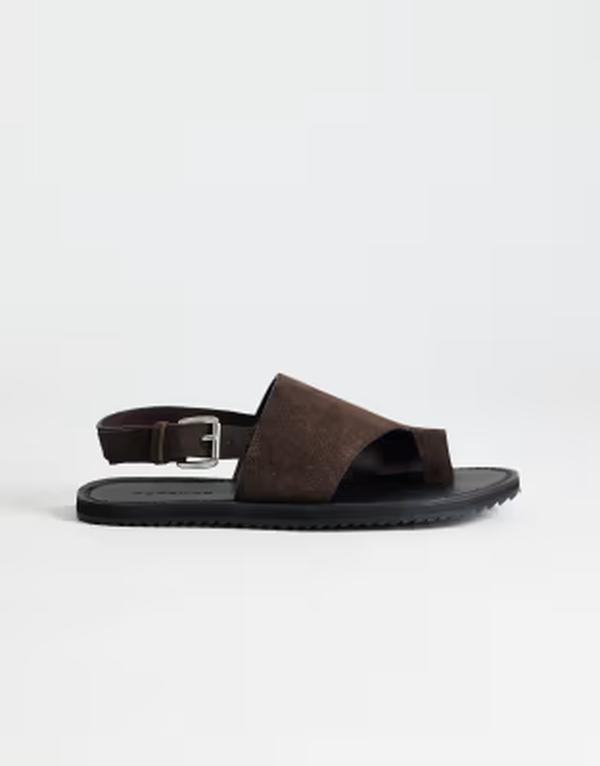 とっ始め販売店 レディース シューズ サンダル なめし革 Topshop Ella leather toe loop sandals インチ chocolate 黒茶