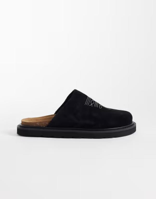 ウォーク英国の首都 レディース シューズ サンダル スエードクロス Walk London Holly western mulesuede Black suede 黒いこと