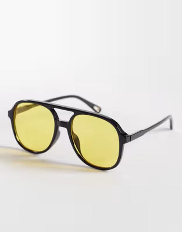 ジーパーズ ピーパーズ レディース 付属物 サングラス・アイウェア Jeepers Peepers aviator sunglasses with yellow lens Black 黒いこと