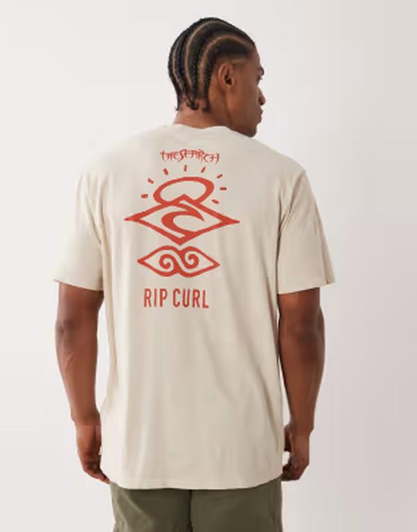 下唇長い巻き毛 メンズ トップス プルオーバー ヴィンテージ 刷り上げる Ripcurl search icon print-shirt インチ vintage white 白いこと