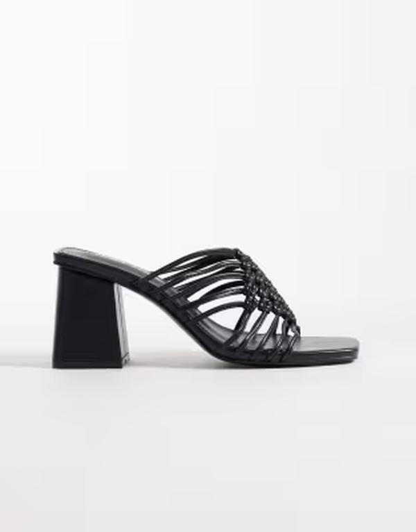 パブリックデザイア レディース シューズ サンダル 踵 Public Desire woven block heeled sandals Black 黒いこと