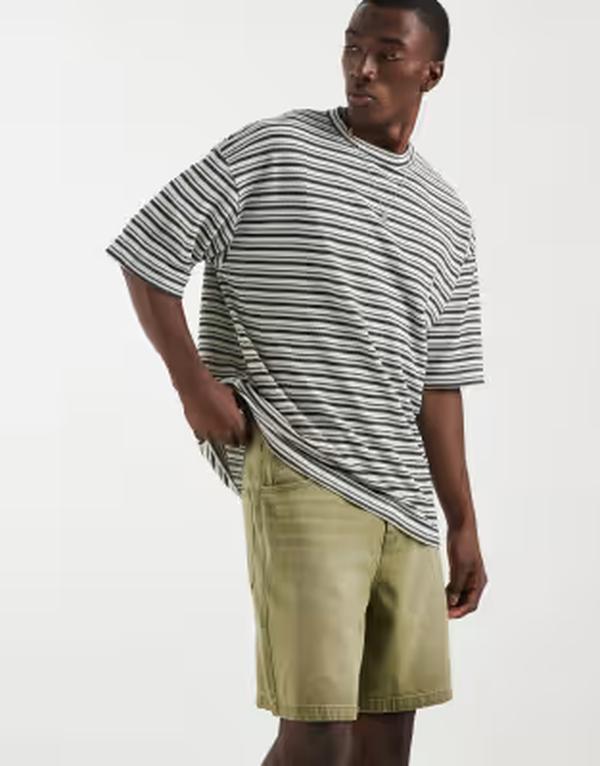 エイソス メンズ ボトムス 二分の一ズボン下・さる股引き ASOS DESIGN mid length jorts インチ washed green 緑であること