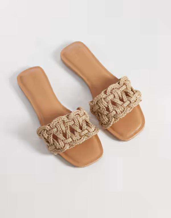 エイソス レディース シューズ サンダル ASOS DESIGN Faina weave flat sandals inatural fabricationatural fabrication