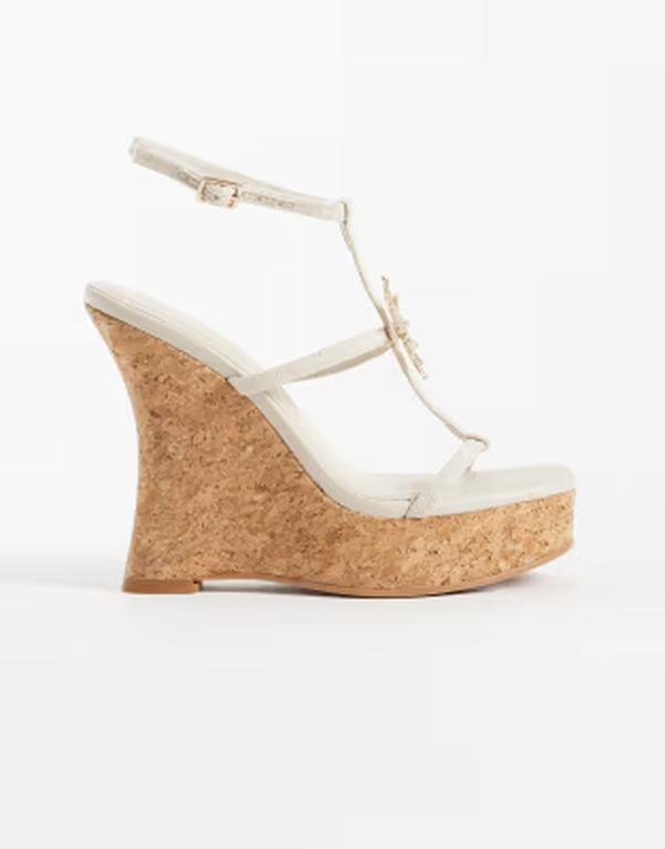 エイソス レディース シューズ サンダル ASOS DESIGN Tia skinny wedge sandals with sun detail inatural NATURAL