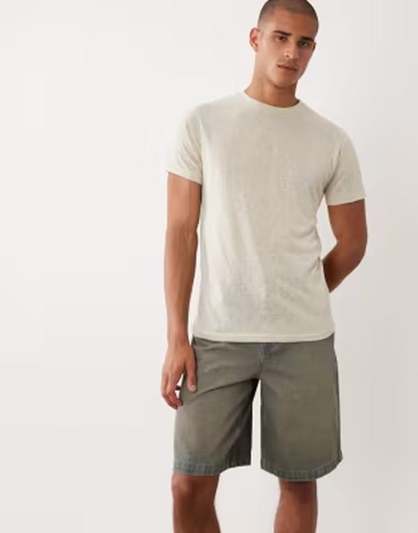 エイソス メンズ ボトムス 二分の一ズボン下・さる股引き ジーンズ ASOS DESIGN loose denim jorts インチ dark wash Dark wash blue 青碧