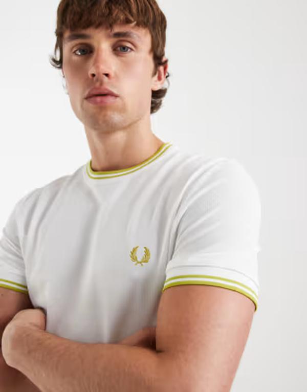 フレッドペリー メンズ トップス プルオーバー ロゴタイプ Fred Perry Tennis performance ringer logo T-shirt - part of a set WHITE 白いこと