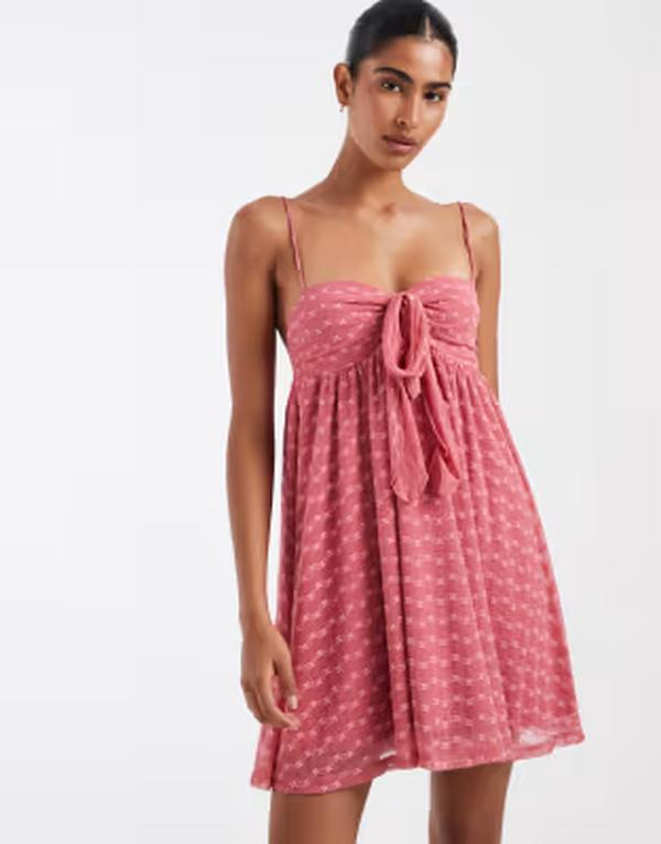 キスザスカイ レディース トップス 衣装 ミニ スピード競技 Kiss The Sky Juniper lace babydoll mini dress PINK サクラ色