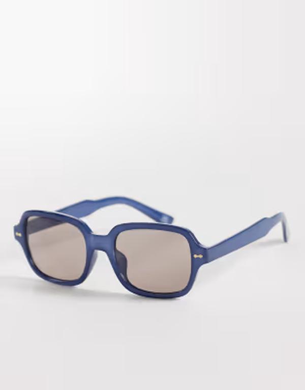 エイソス レディース 付属物 サングラス・アイウェア ASOS DESIGN square frame sunglasses Blue 青碧