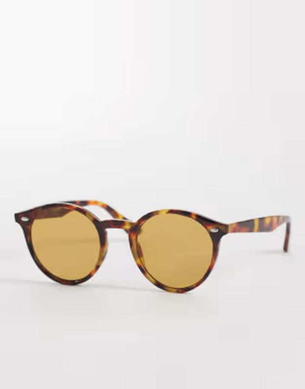 エイソス レディース 佩び物 サングラス・アイウェア ASOS DESIGN round sunglasses インチ tort with brown lens Tort 赤銅色