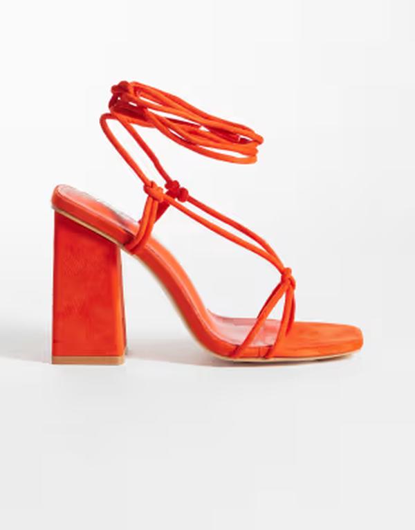 パブリックデザイア レディース シューズ サンダル ヒール Public Desirelira tie leg block heeled sandals RED レッド|ReVida 店