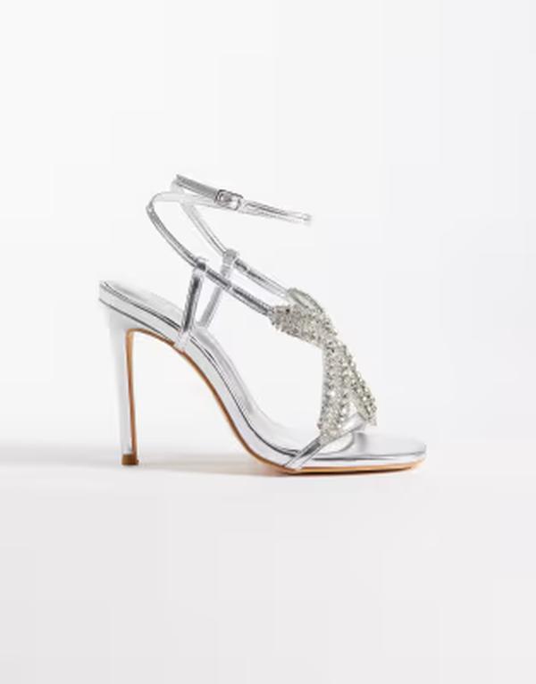 パブリックデザイア レディース シューズ サンダル 踵 Public Desire Lumi heeled sandals with embellished starfish SILVER しろがね色