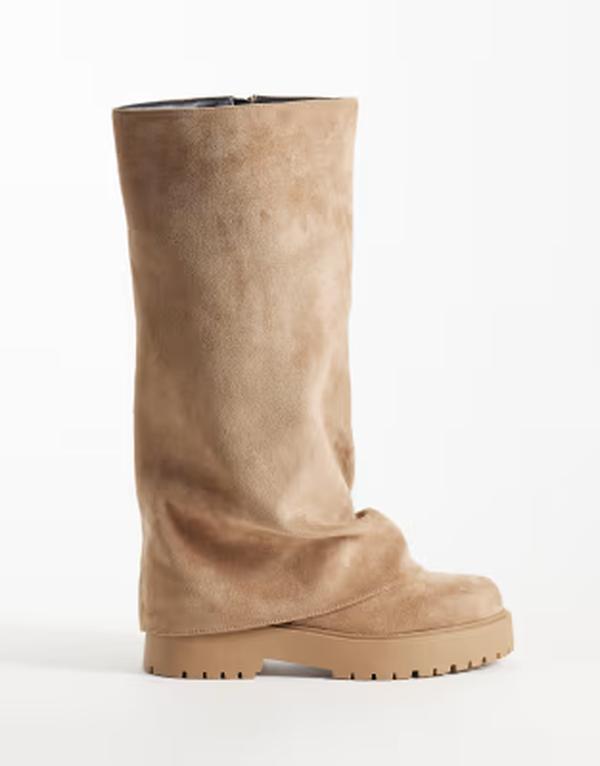 パブリックデザイア レディース シューズ ブーツ・レインブーツ スエードクロス Public Desiremery foldover knee boots インチ tan suedette TAN タン
