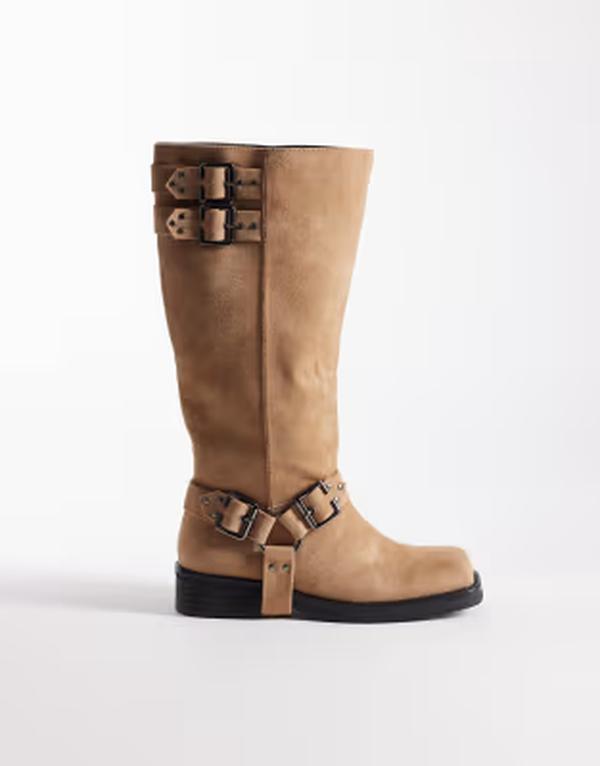 パブリックデザイア レディース シューズ ブーツ・レインブーツ スエードクロス Public Desire Rooftop harness knee boots インチ taupe suedette Taupe トープ