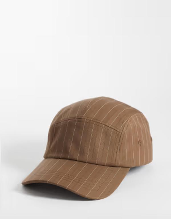 エイソス メンズ アクセサリー 帽子 ナイロン キャップ ASOS DESIGNylon tech stripe cap BROWN ブラウン｜ReVida 店