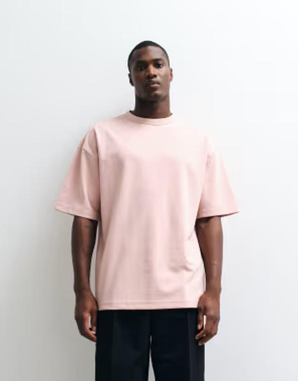 エイソス メンズ トップス ティーシャツ 綿織物 ASOS DESIGN breatheMAX heavyweight oversized T-shirt cotton blend Pale Mauve サクラ色