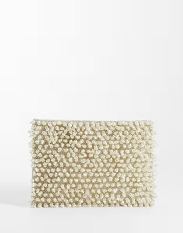 エイソス レディース 御徒面子 ASOS DESIGN zip topearl clutch bag インチ cream 皮膚軟化剤