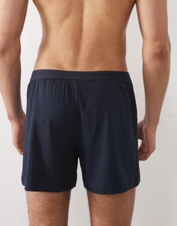 エイソス メンズ アンダー御召しもの ボクサーズボン下 ASOS DESIGN 2 pack boxers and NAVY GRAY 薄墨色