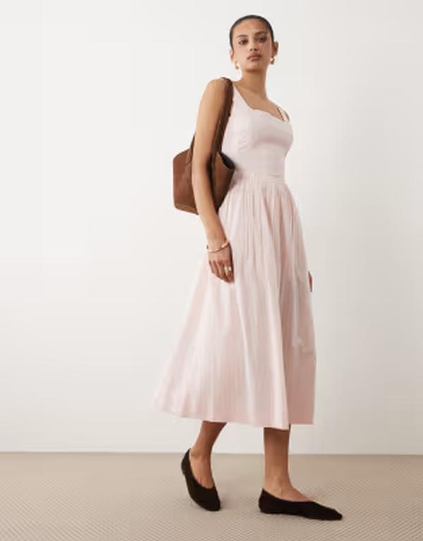 コットンオン レディース トップス ワンピース マキシ Cotton corset style drop waist maxi dress PINK ピンク|ReVida 店