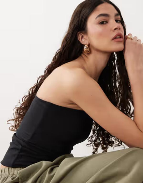 コットンオン レディース トップス Tシャツ Cotton hold me longline tube top Black ブラック｜ReVida 店