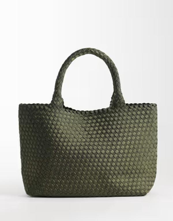 エイソス レディース バッグ サテン ASOS DESIGN satin weave jumbo tote bag Khaki カーキ｜ReVida 店