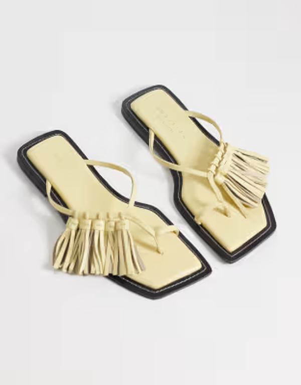 エイソス レディース シューズ サンダル なめし革 ASOS DESIGN Flit premium tassel sandals インチ parsnip leather Parsnip Leather