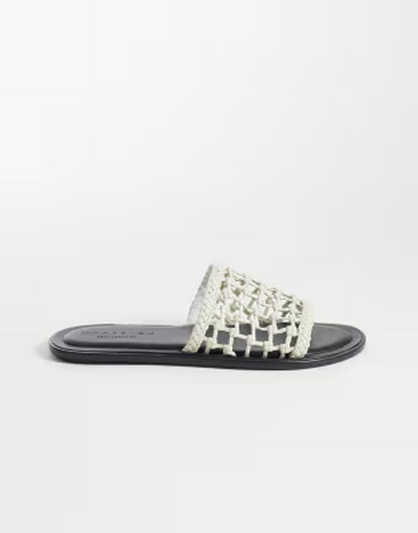 エイソス レディース シューズ サンダル なめし革 ASOS DESIGN Fabiola premium woven mule sandals leather White Leather 白いこと