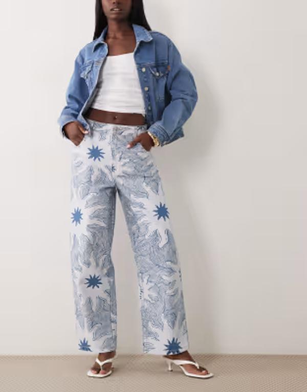 ネバーフリードレスド レディース ボトムス 心地よいズボン下 刷り上げる ジーンズ Never Fully Dressed Ellie denim twill pantsoleil print - part of a set BROWN 赤銅色