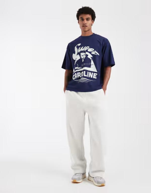 エイソス レディース トップス ティーシャツ 刷り上げる ASOS DESIGN oversized tee with Neil Diamond Sweet Caroline print navy 米国海軍