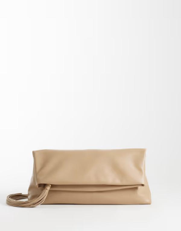エイソス レディース 御徒面子 ASOS DESIGN tassel zip top flap clutch インチ biscuit