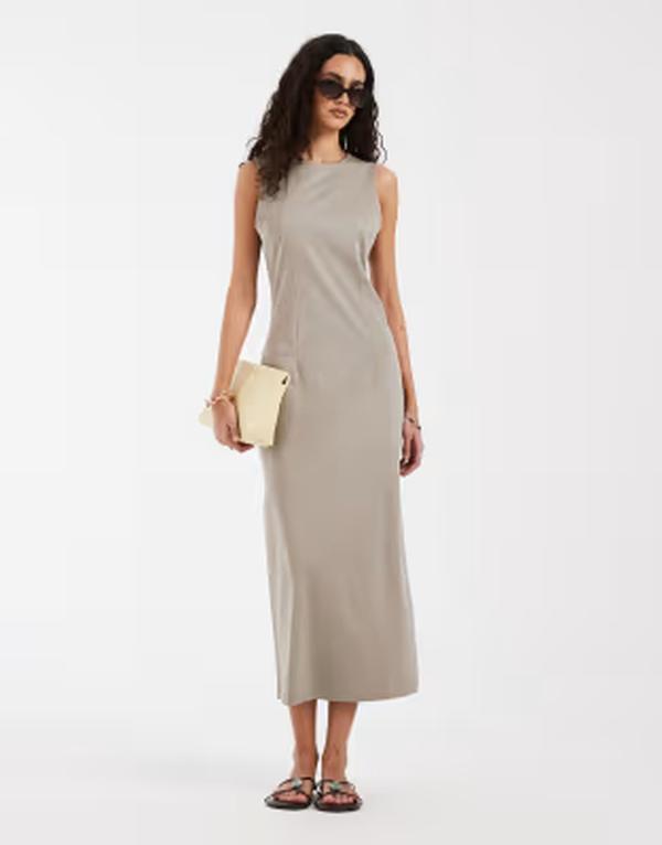 アンドアザーストーリーズ レディース トップス 衣装 プルオーバー マキシ \u0026 Other Storiesleevless jersey maxi dress with back split BROWN 赤銅色