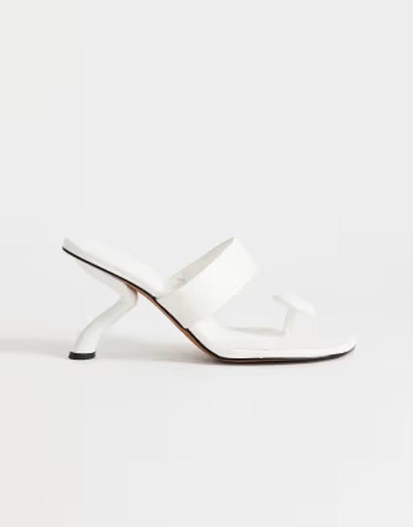 とっ始め販売店 レディース シューズ サンダル 踵 Topshop Natalie angular heel flip flops WHITE 白いこと