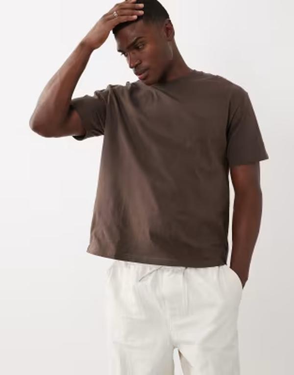 コットンオン メンズ トップス ティーシャツ Cotton everyday fit-shirt インチ washed chocolate WASHED CHOCOLATE 黒茶