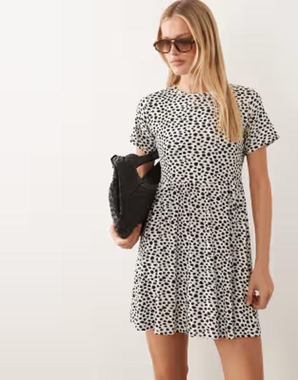 ウェンズデーガール レディース トップス 衣裳 ミニ Wednesday\u0027s Girl Wednesdays Girl smudgedots mini dress and WHITE 白いこと