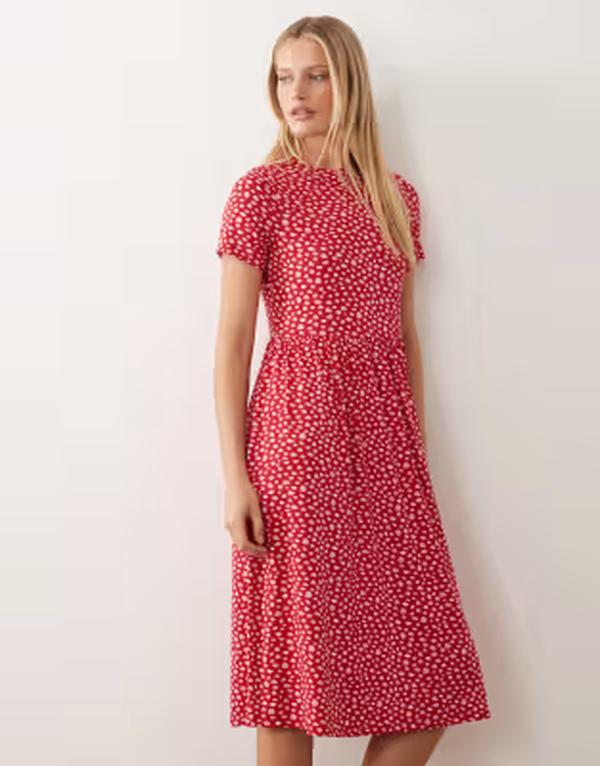 ウェンズデーガール レディース トップス 衣装 midi Wednesday\u0027s Girl Wednesdays Girl smudgedots MIDI dress PINK サクラ色