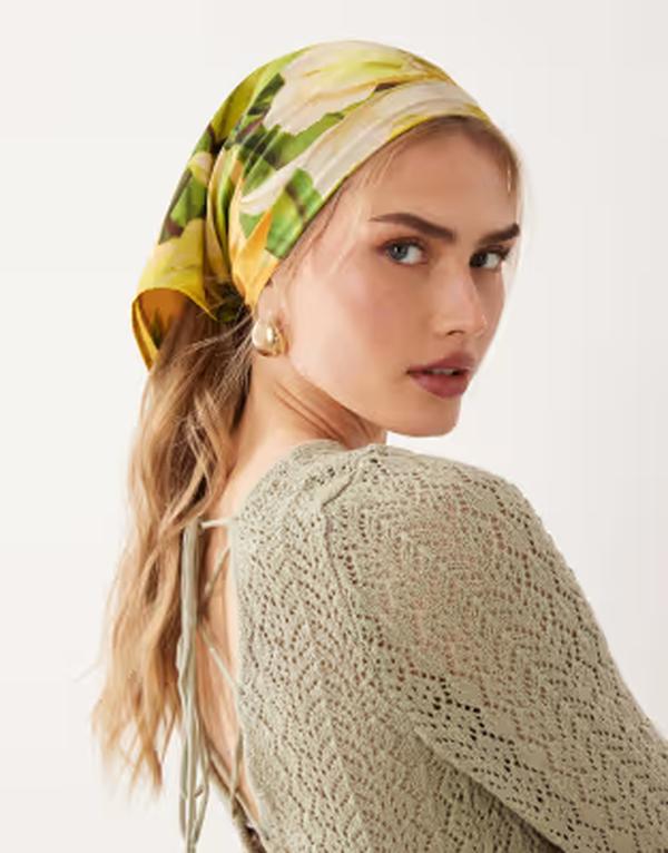 エイソス レディース 付属物 マフラー・ストール・スカーフラワー柄 刷り上げる 御花 ASOS DESIGN medium headscarf インチ floral print Floral