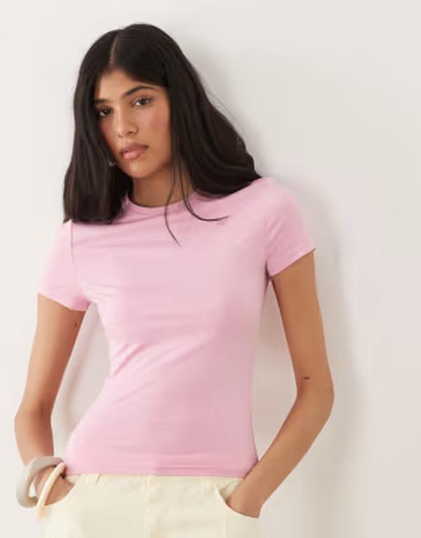 ミスセルフフリッジ レディース トップス ティーシャツ Misselfridge sculpted short sleeve tee インチ pale pink サクラ色