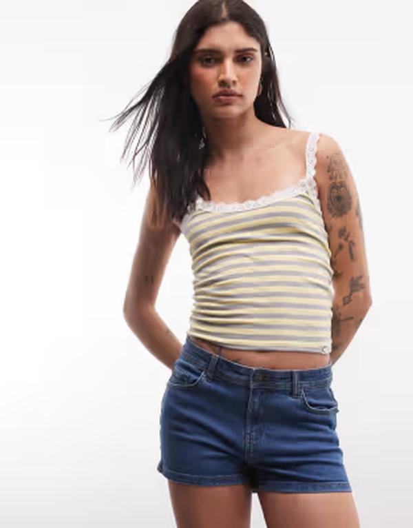ノイジーメイ レディース ボトムス 二分の一ズボン下・さる股引き 遊撃手ズボン下 ジーンズ Noisy May mico shorts インチ mid blue denimedium blue denim ジーンズ