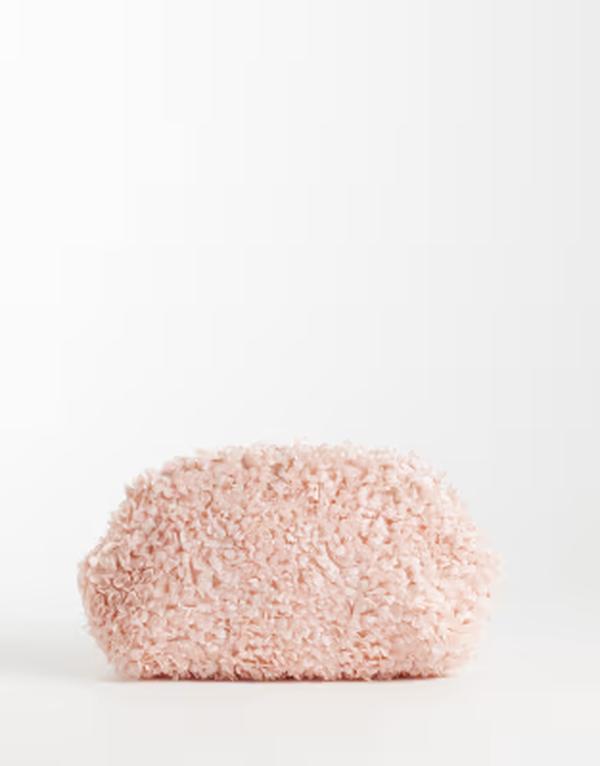 エイソス レディース 御徒面子 フラウンス ASOS DESIGN ruffle clutch bag PINK さくら色