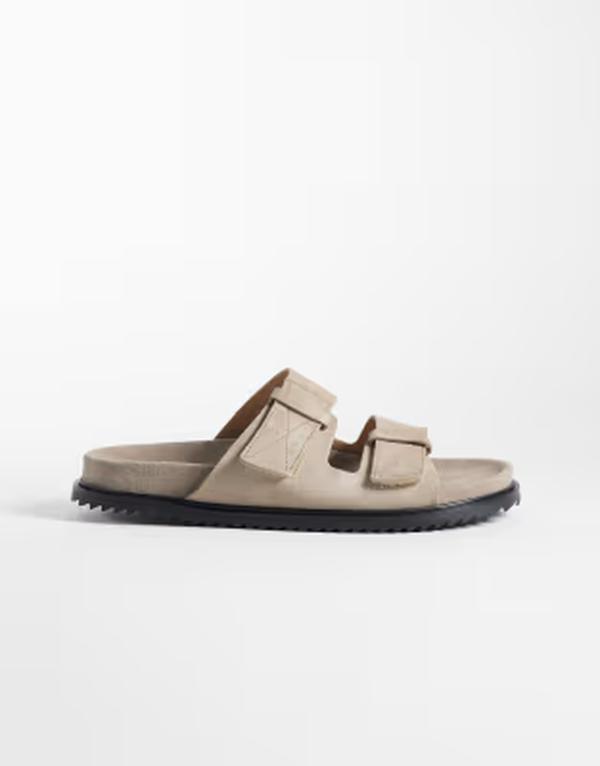 ノーク メンズ シューズ サンダル スエードクロス Noak made インチ Portugal two strap sandals インチ stone suede STONE 石ころ