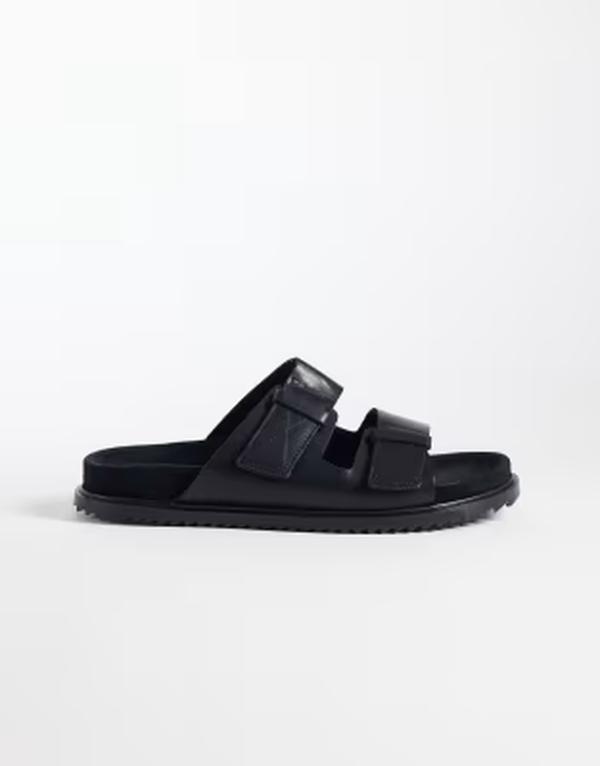 ノーク メンズ シューズ サンダル なめし革 Noak made インチ Portugal two strap sandals leather Black 黒いこと