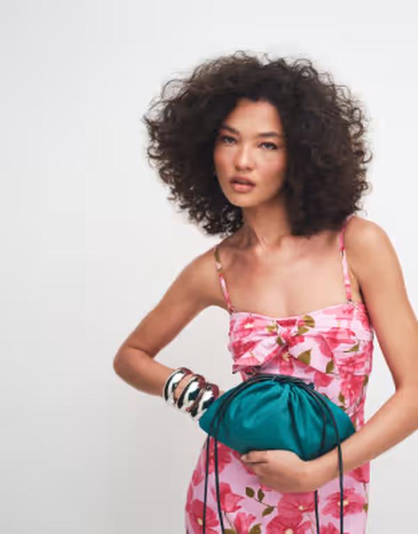 エイソス レディース 御徒面子 ASOS DESIGN pouch clutch bag インチ teal ティール