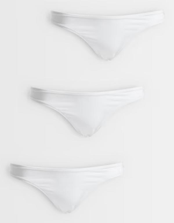 エイソス レディース アンダー御召しもの ブリーフズボン下 綿織物 ASOS Curve ASOS DESIGN Curve 3 pack cotton thong WHITE 白いこと